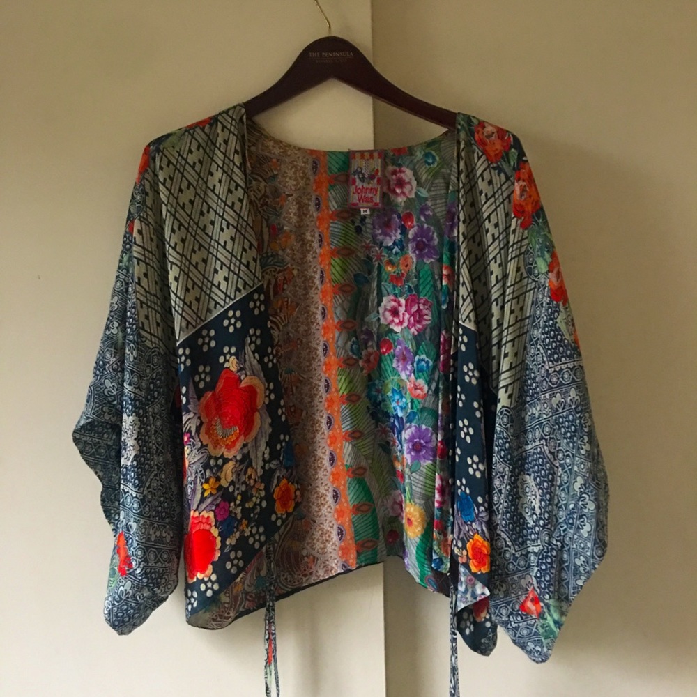 Johnny Was reversible short kimono